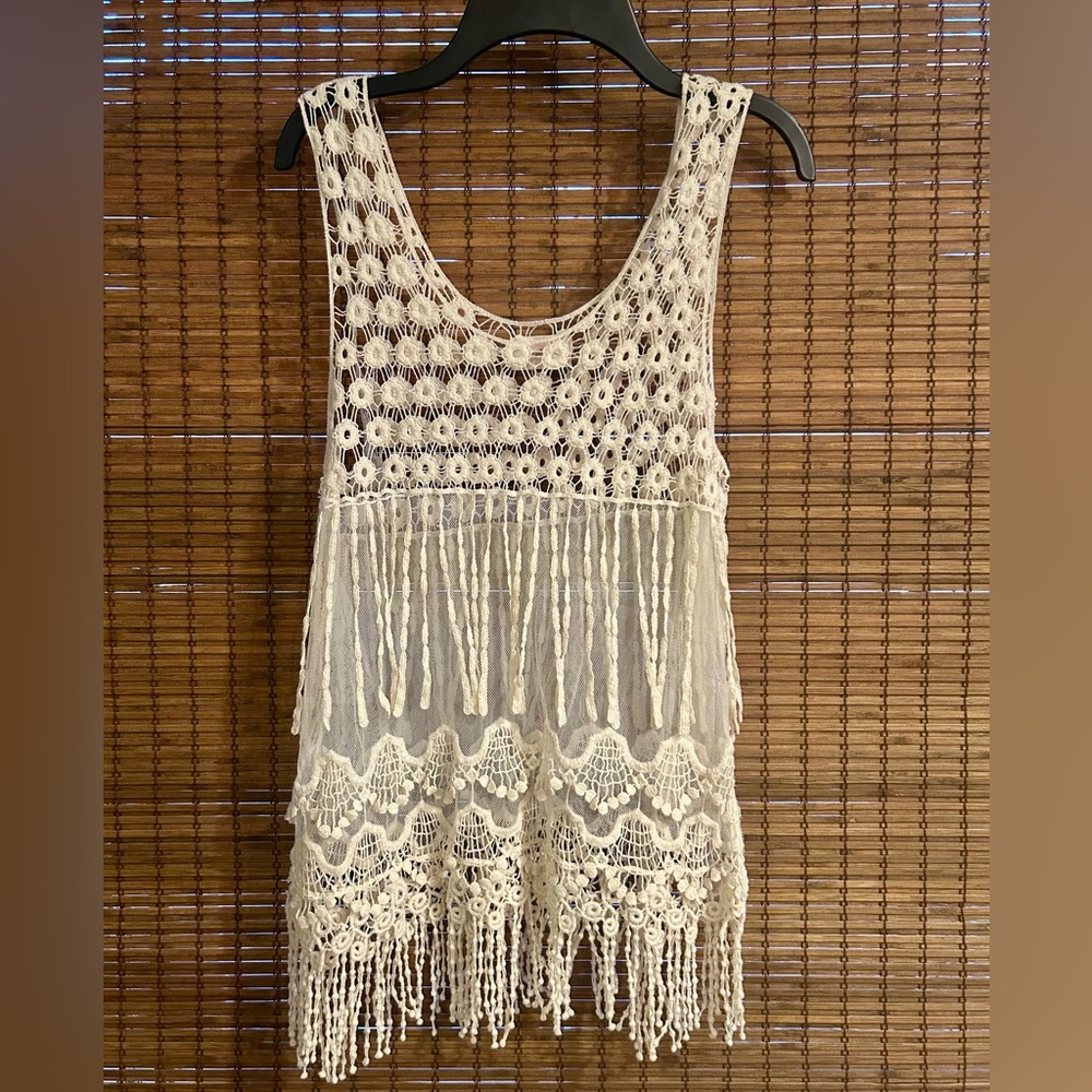 Boho Cream Lace Tank Top